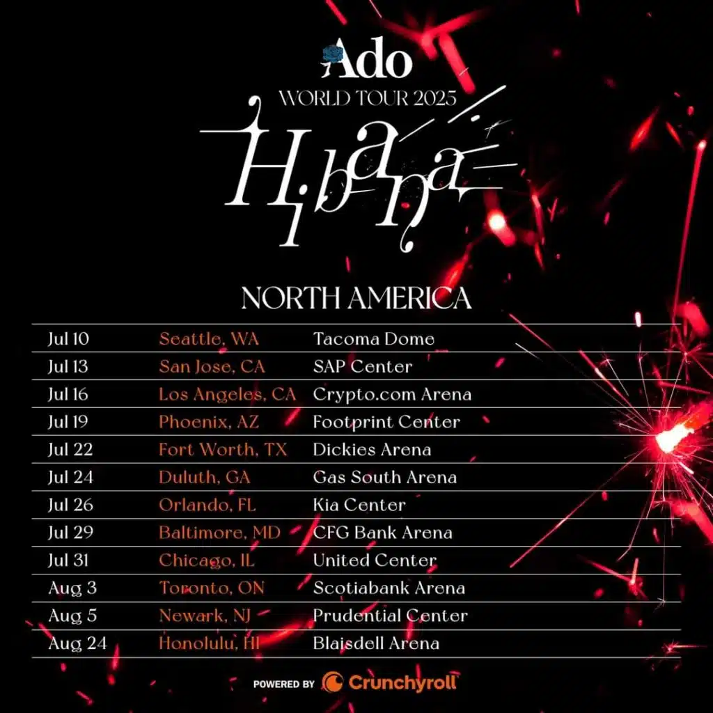 ADO Hibana World Tour Setlist