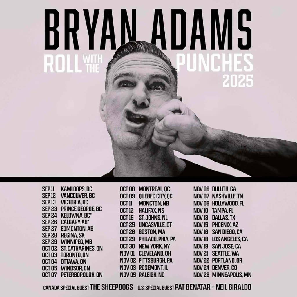 Bryan Adams Roll With The Punches Tour Setlist 2025