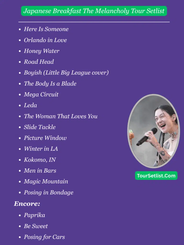 Japanese Breakfast The Melancholy Tour Setlist