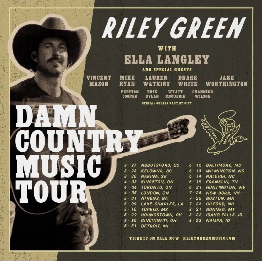 Riley Green Damn Music Country Tour 2025-26 1 Riley Green Damn Music Country Tour