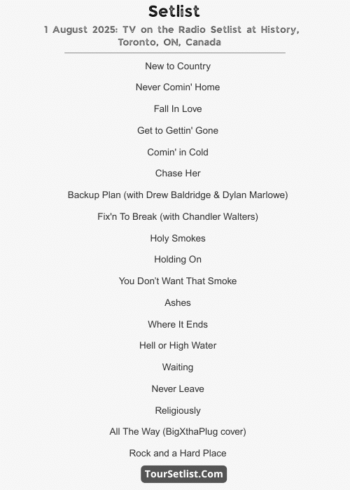 Bailey Zimmerman Setlist - July 29, 2025 – Denver, CO – Red Rocks Amphitheatre