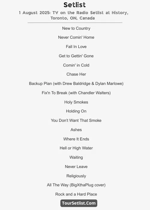 Bailey Zimmerman Setlist - July 29, 2025 – Denver, CO – Red Rocks Amphitheatre