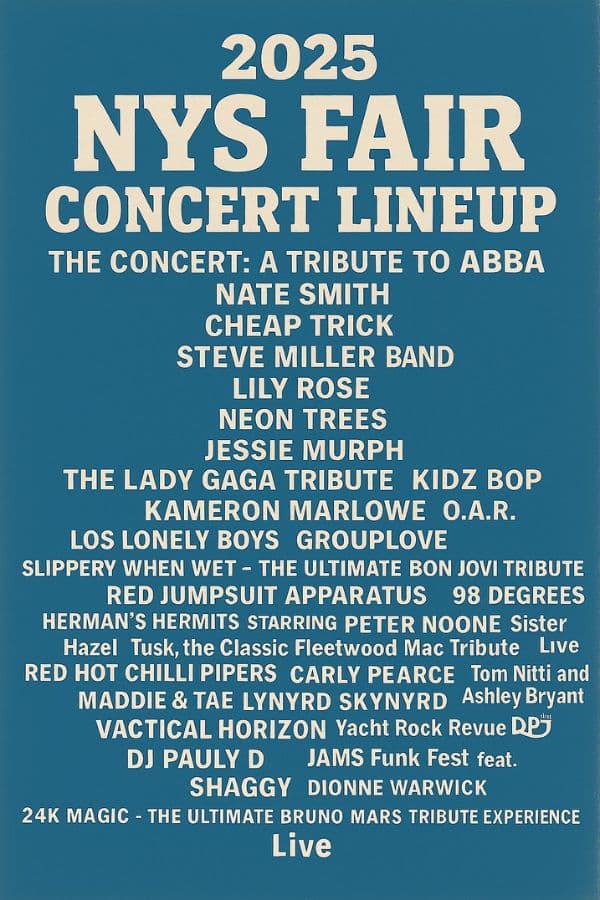 NYS Fair Concert Lineup 2025