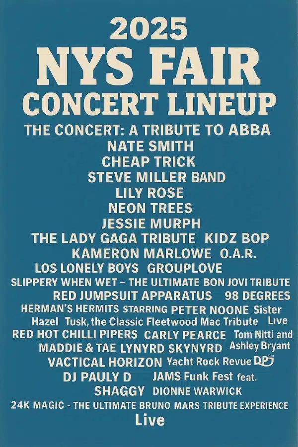 NYS Fair Concert Lineup 2025
