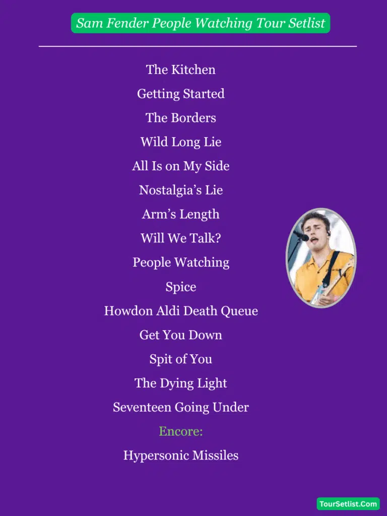 Sam Fender People Watching Tour Setlist