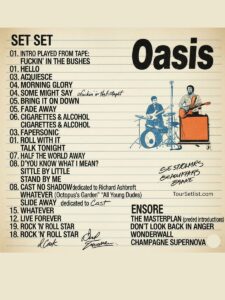 Oasis Live 25 Tour Setlist 2025 - Oasis Reunion Tour