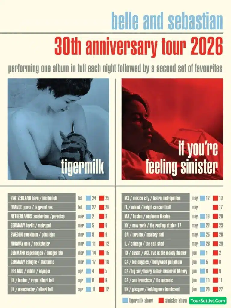 Belle And Sebastian Tour 2026 Setlist, Dates, Schedule & Tickets