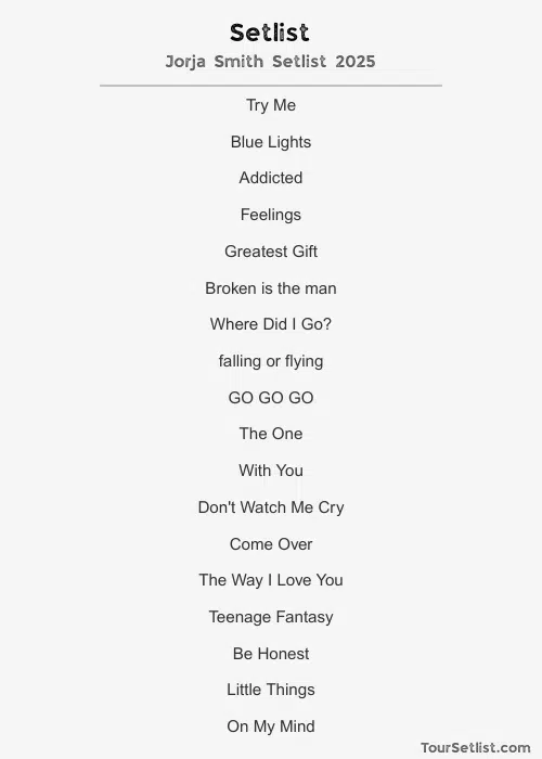 Jorja Smith Setlist 2025