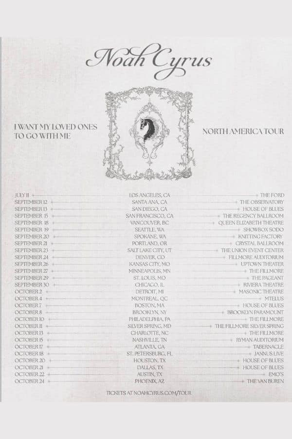 Noah Cyrus Tour 2025