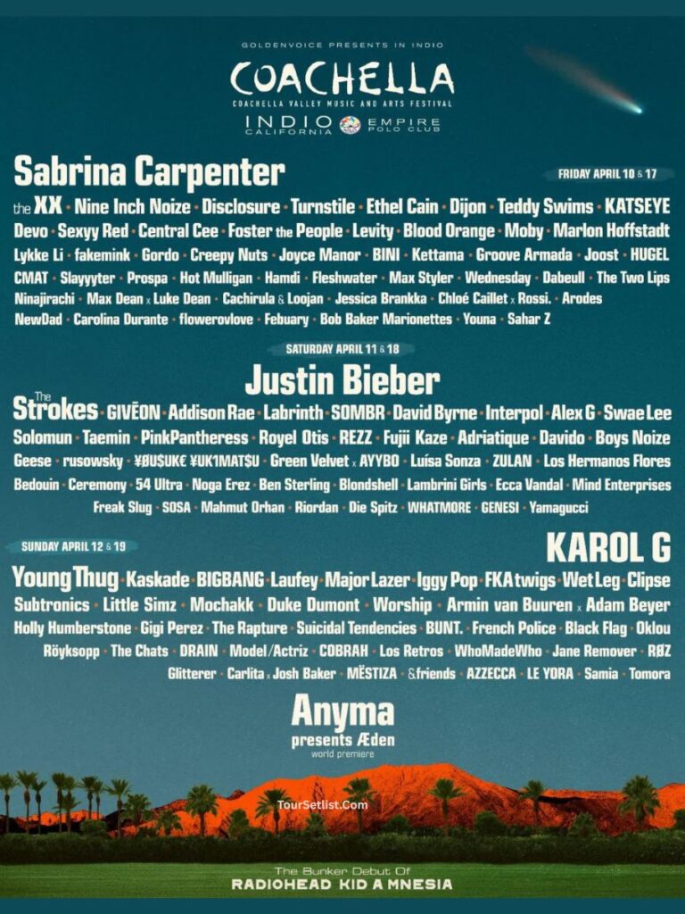 Coachella 2026 Music Festival Lineup, Schedule, Dates & Tickets