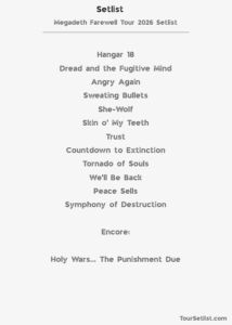 Megadeth Farewell Tour 2026 - Dates, Setlist, Cities & Presale Tickets