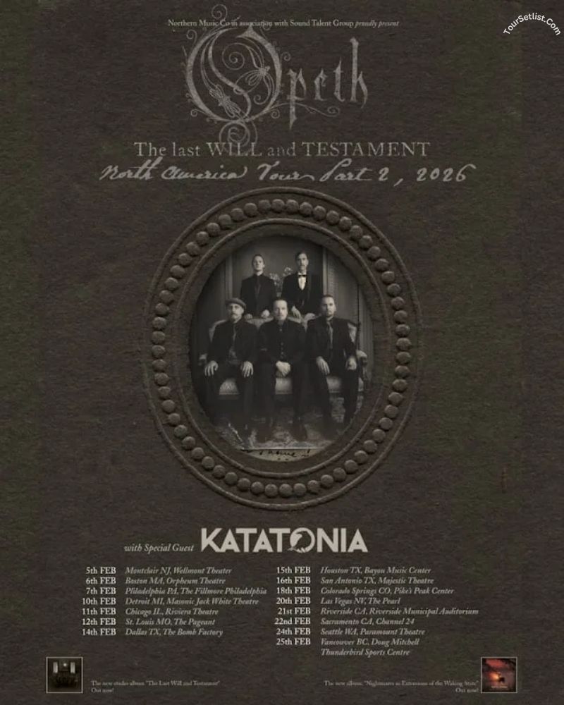 Opeth The Last Will And Testament Tour 2026 Dates, Setlist & Tickets