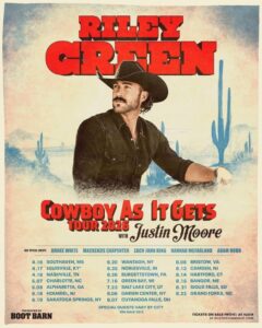 Riley Green Cowboy As It Gets Tour 2026 Dates, Setlist & Tickets