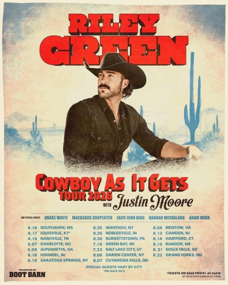 Riley Green Cowboy As It Gets Tour 2026 Dates, Setlist & Tickets