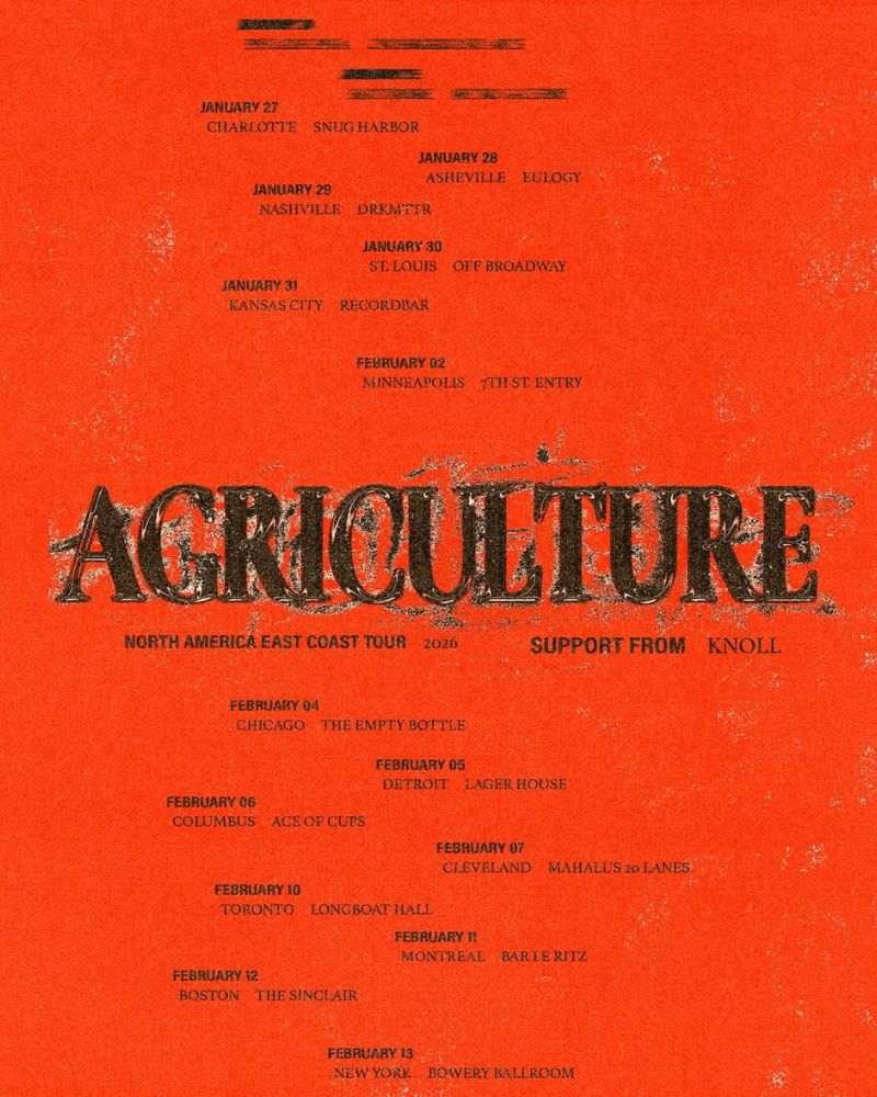 Agriculture announce 2026 Tour with Knoll