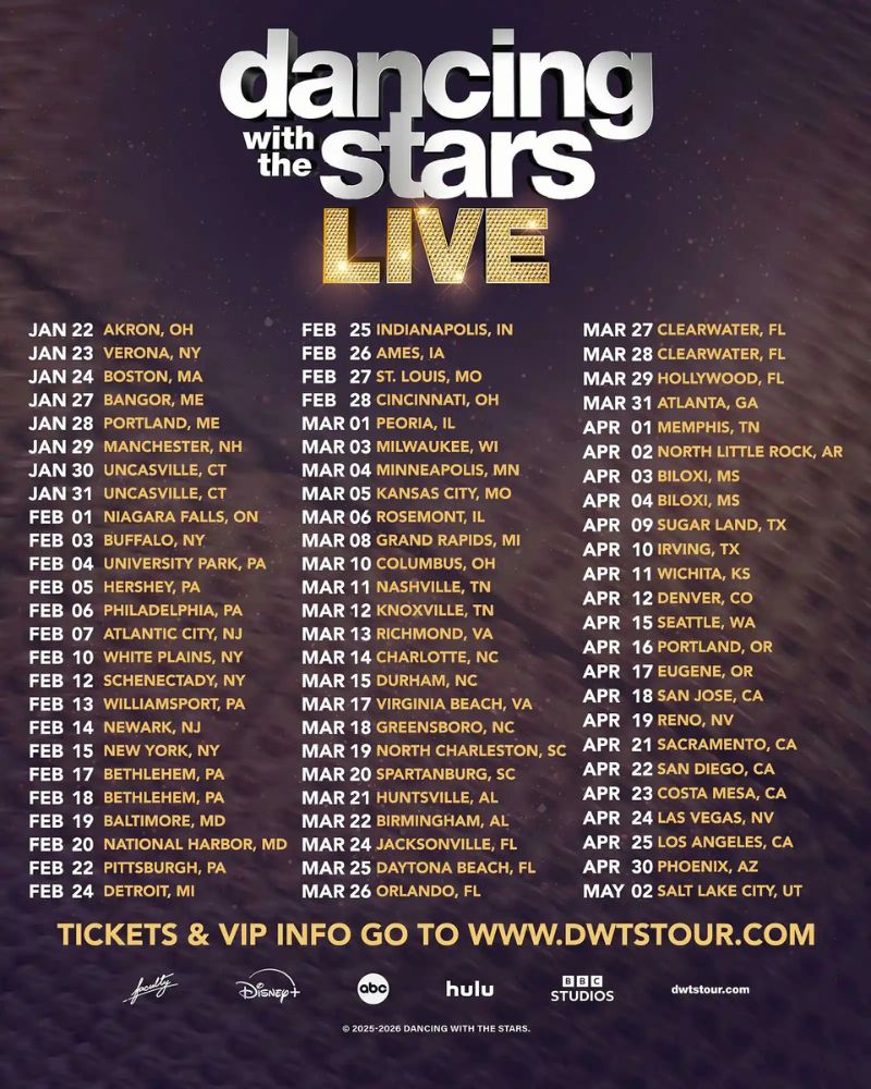 DWTS Tour 2026 Cities 