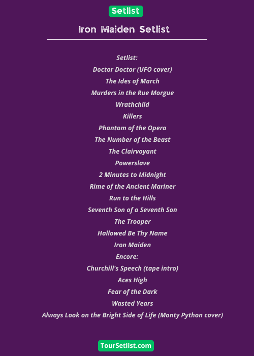 Iron Maiden Setlist