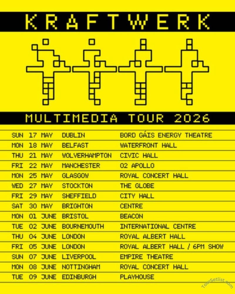 Kraftwerk announces 2026 UK Tour & Ireland Shows