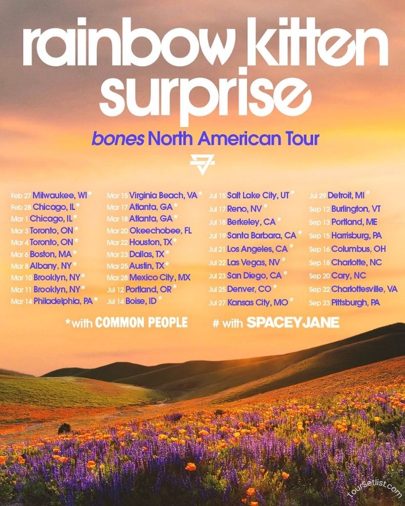 Rainbow Kitten Surprise Tour 2026 Dates, Cities & Setlist
