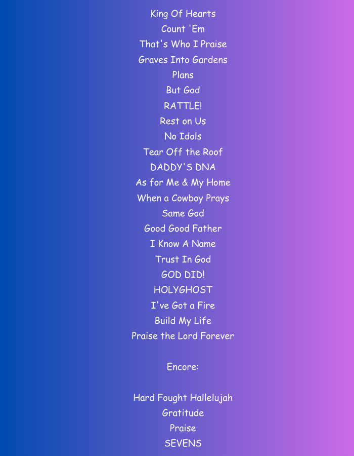 Brandon Lake 2026 Tour Setlist