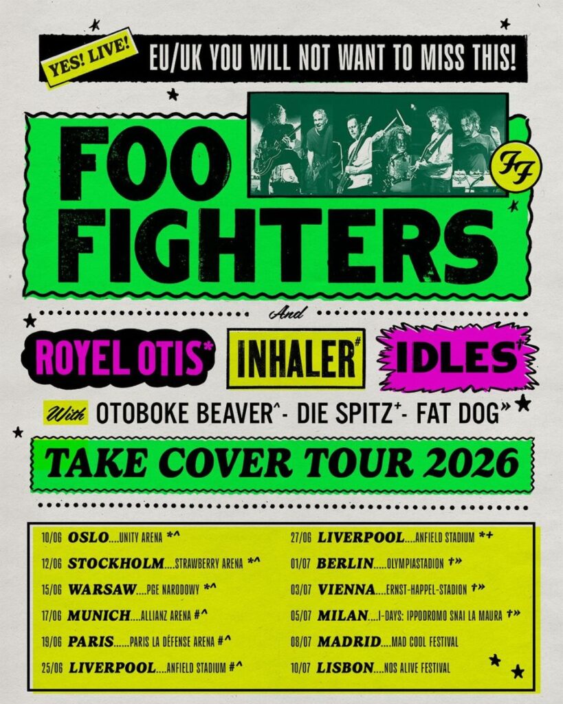 Foo Fighters Announces Take Cover European Tour 2026