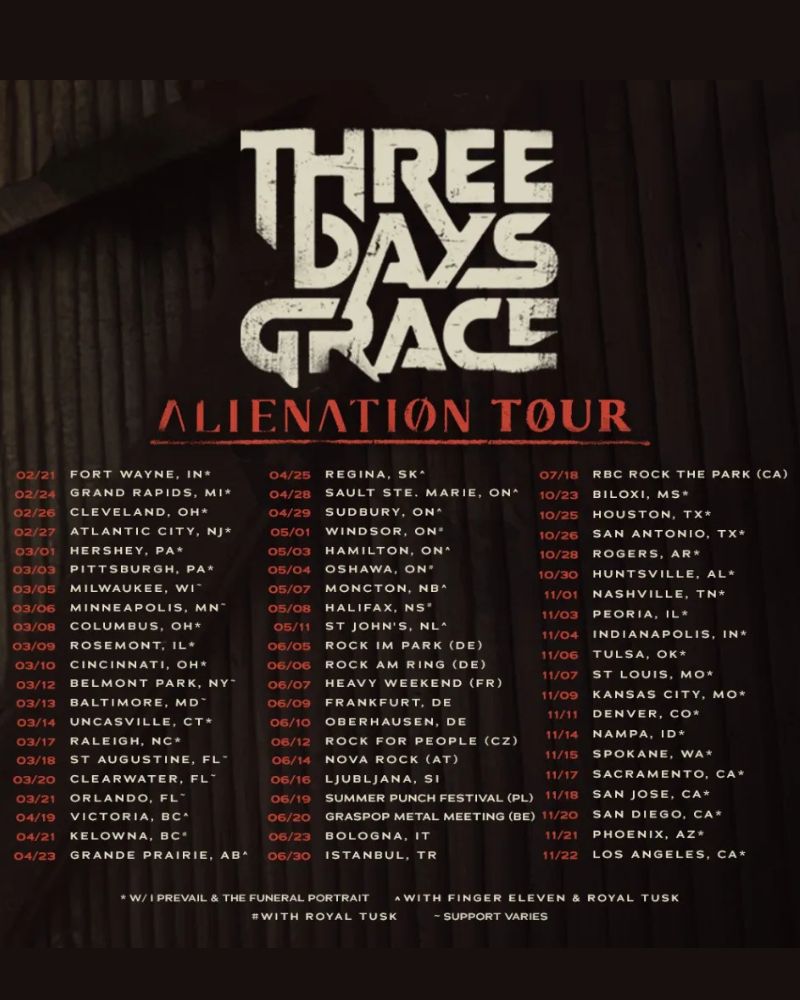 Alienation Tour 2026 Dates