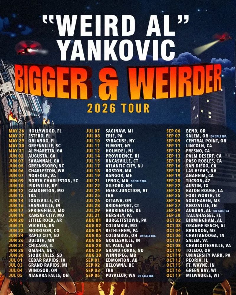 Weird Al Yankovic Announce Bigger & Weirder 2026 Tour