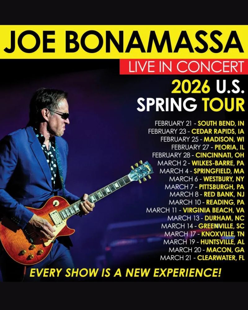 Joe Bonamassa 2026 Tour Dates