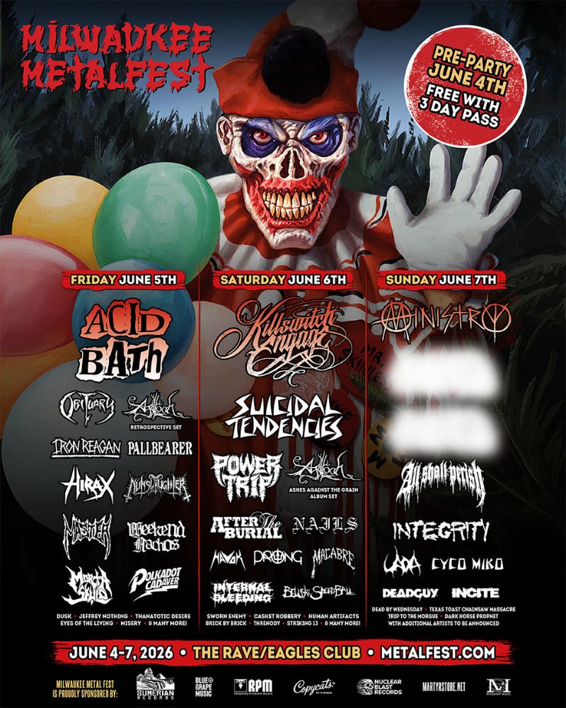 Milwaukee Metal Fest 2026 Day Splits