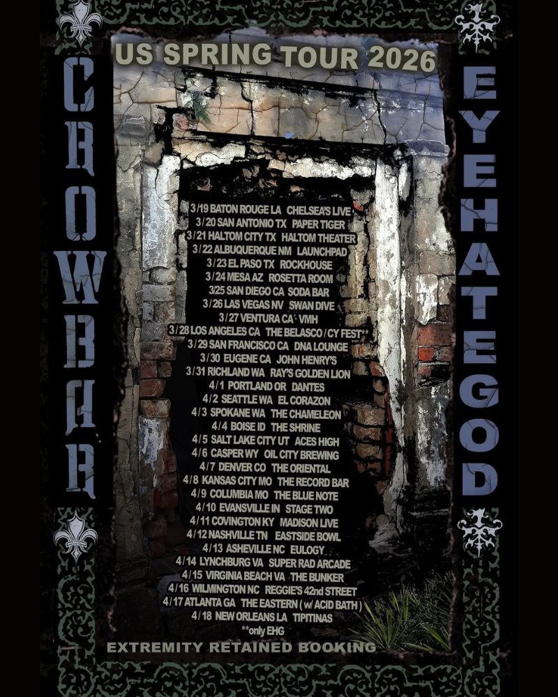 Crowbar and Eyehategod Announce 2026 US Tour