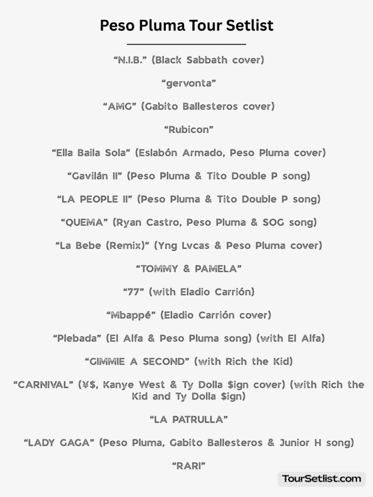 Peso Pluma 2026 Dinastía Tour Dates Setlist Tickets