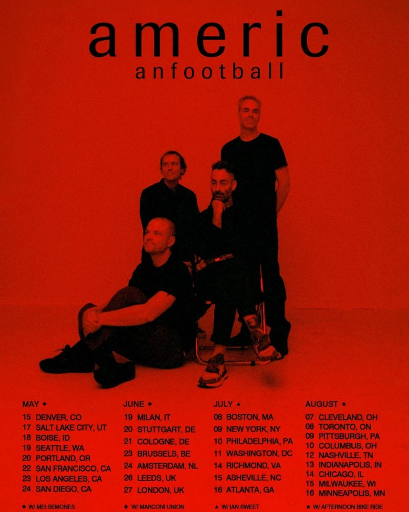American Football Tour 2026 - Setlist, Dates, Cities & Presale Info