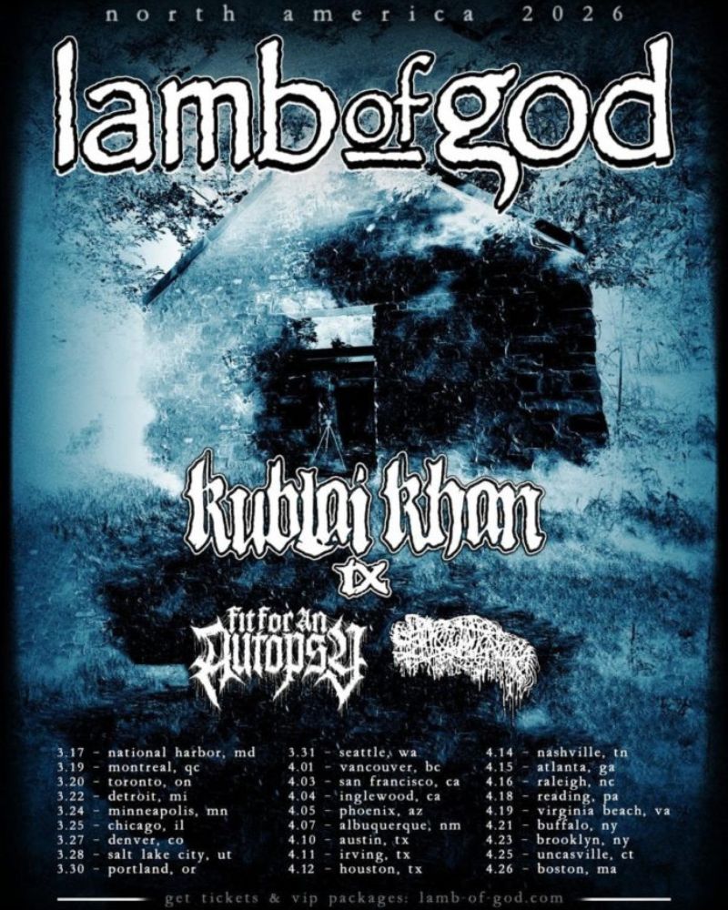 Lamb Of God Tour 2026 Launched with Kublai Khan TX
