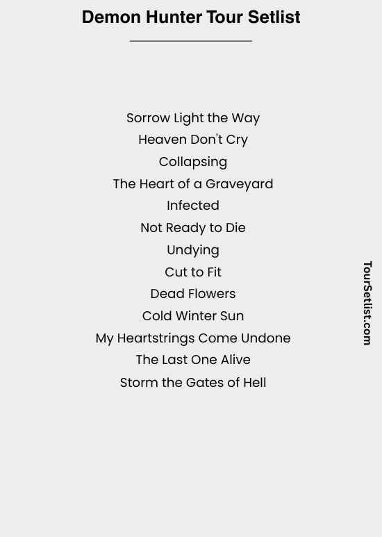 Demon Hunter 2026 Tour Setlist