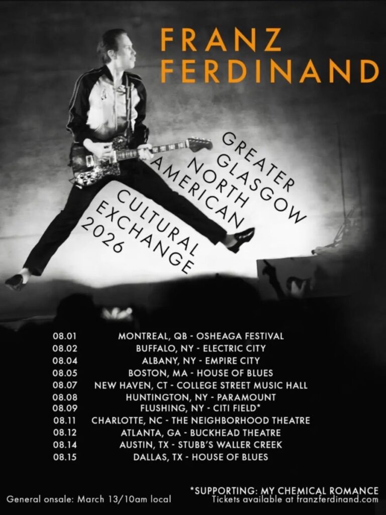 Franz Ferdinand North America Tour 2026 Poster