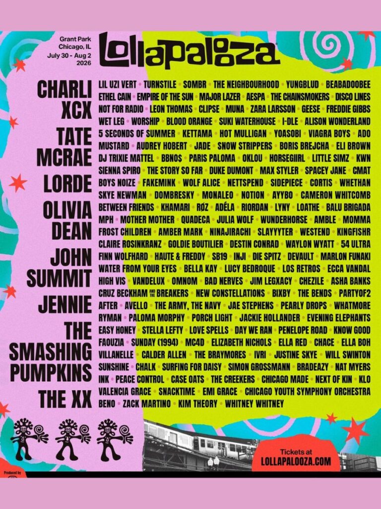 Lollapalooza 2026 Full Lineup
