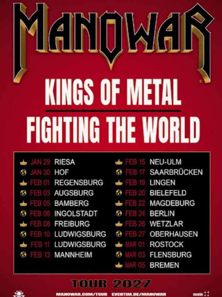 Manowar Tour 2027 – Dates, Setlist, Cities, Venues & Presale