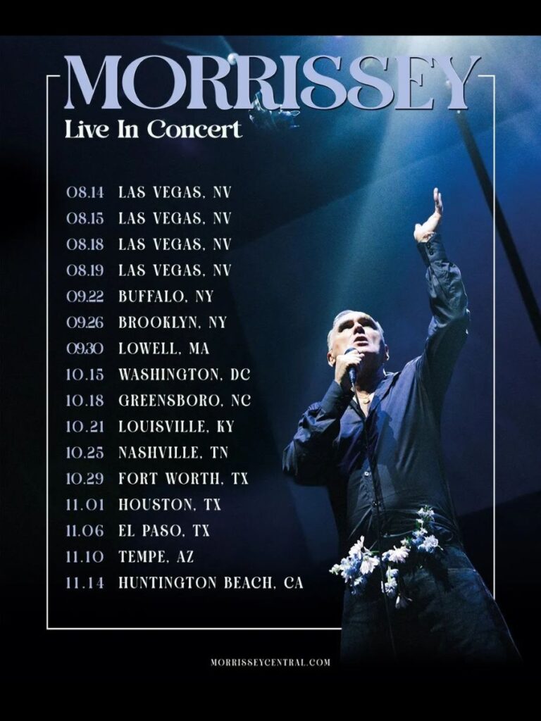 Morrissey 2026 Summer and Fall US Tour Dates