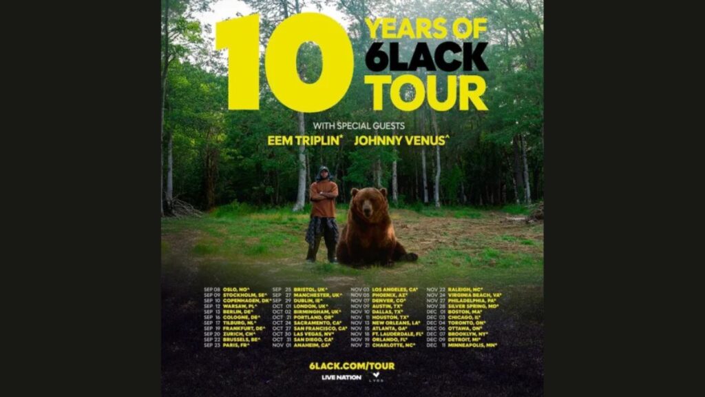 6LACK 2026 World Tour - Setlist, Dates, Cities, Venues & Presale Info
