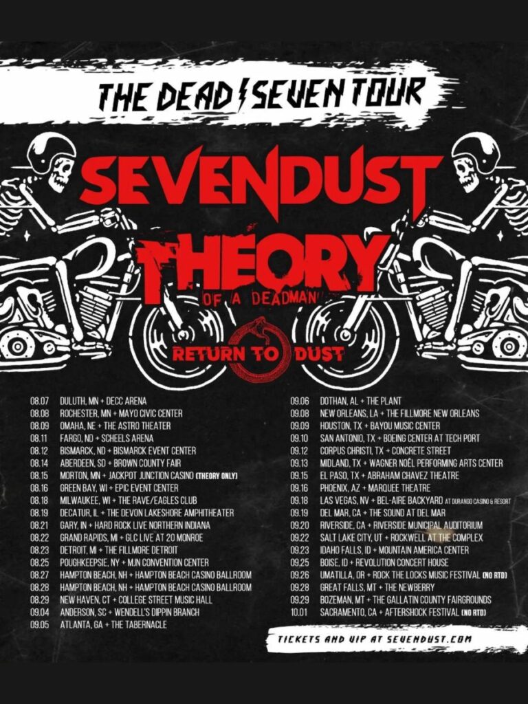 Sevendust and Theory of a Deadman 2026 US Tour Dates