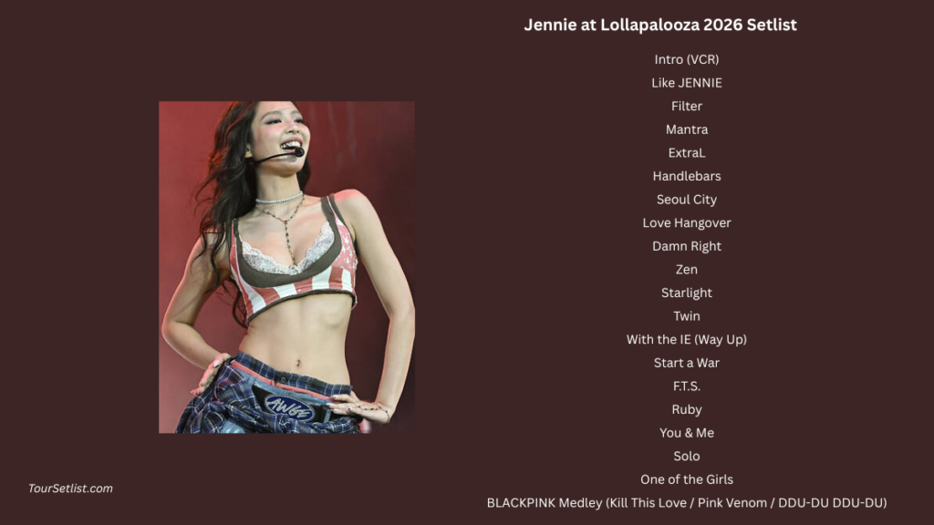 Jennie at Lollapalooza 2026 Setlist